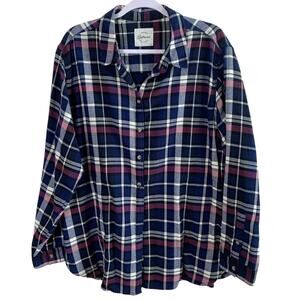 Jachs Girlfriend XXL Plaid Flannel Button Up Shirt Long Sleeve Soft Shacket